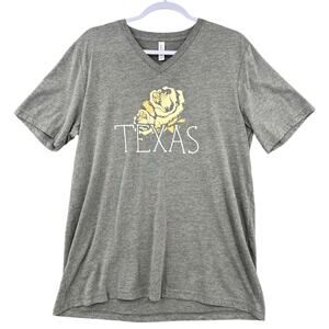 Bella Canvas Yellow Rose Texas‎ Cities V-Neck Short Sleeves T-Shirt Womens Large